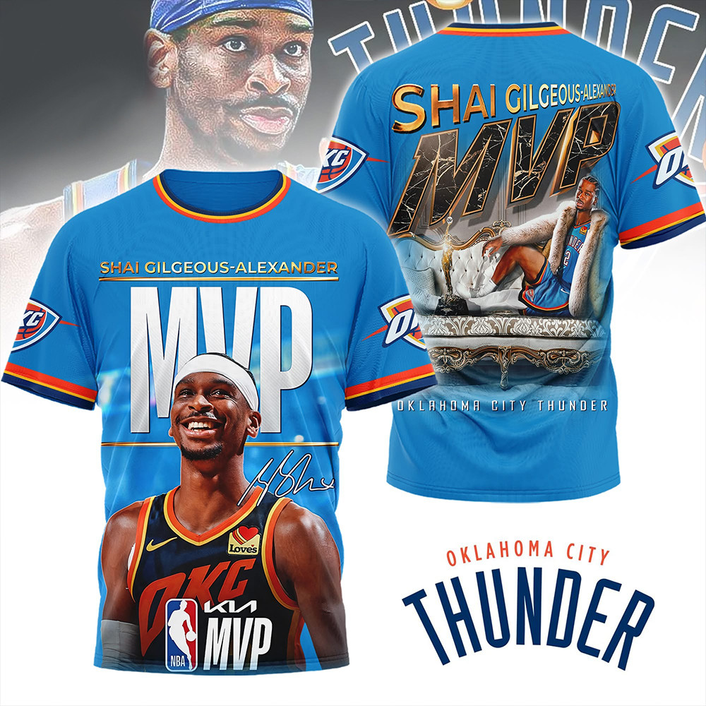 Gilgeous Alexander 2024 2025 NBA MVP Shirt OKC Oklahoma City Thunder Basketball Fan Gifts