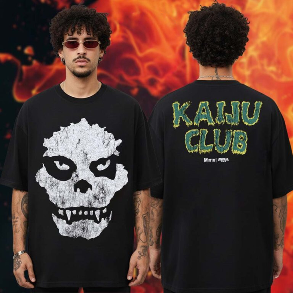 Godzilla X Misfits Merch Fiend T-Shirt For Husband