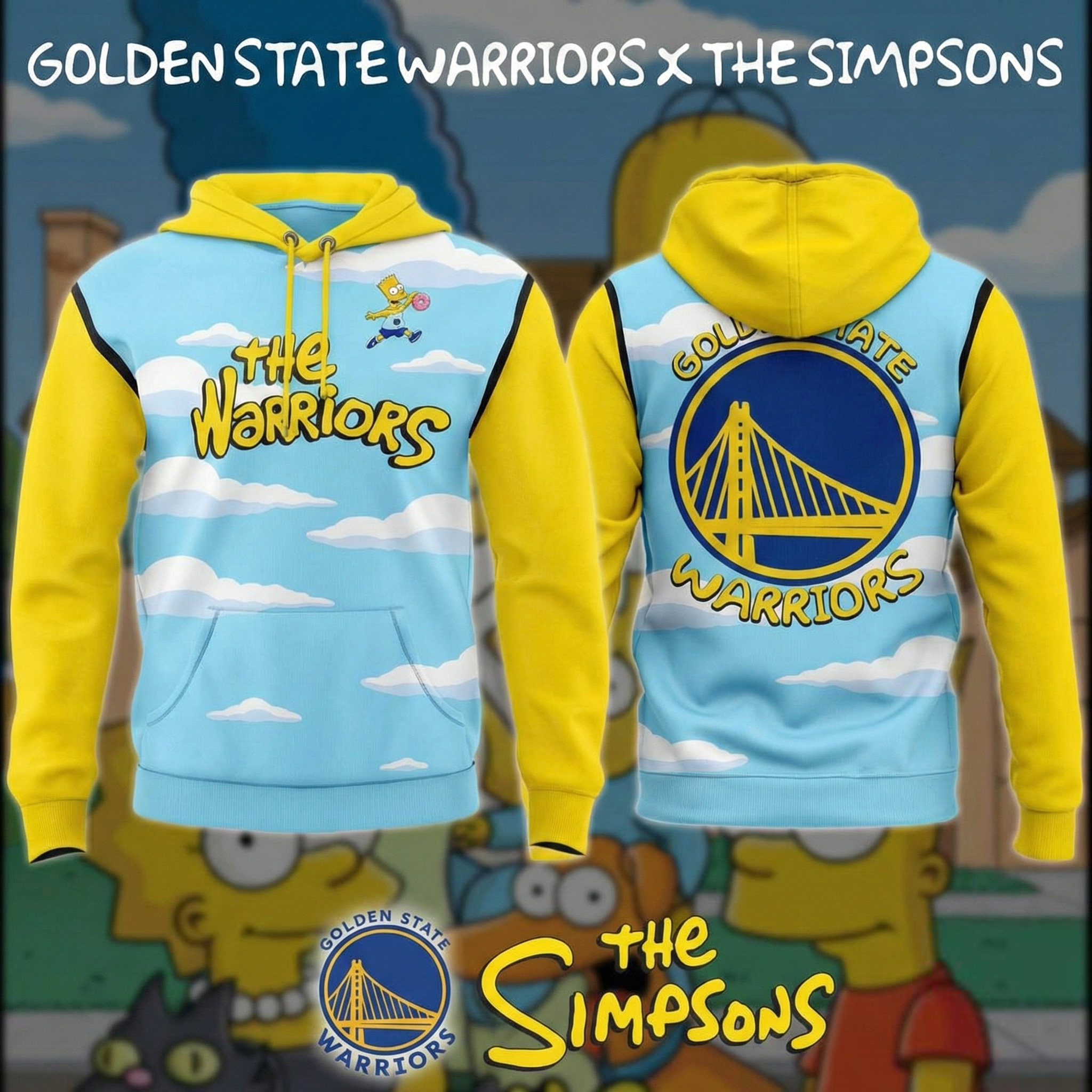 Golden State Warriors The Simpsons x The Warriors Hoodie Warriors Merch Cool Gift For NBA Fans