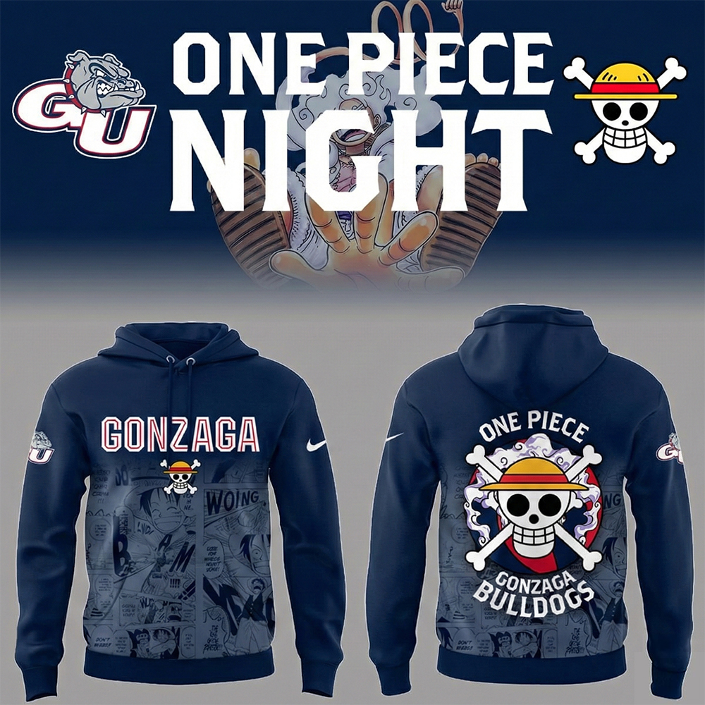Gonzaga Bulldogs One Piece Night Straw Hat Hoodie Zags Merchandise Unique Gift For Anime Fans