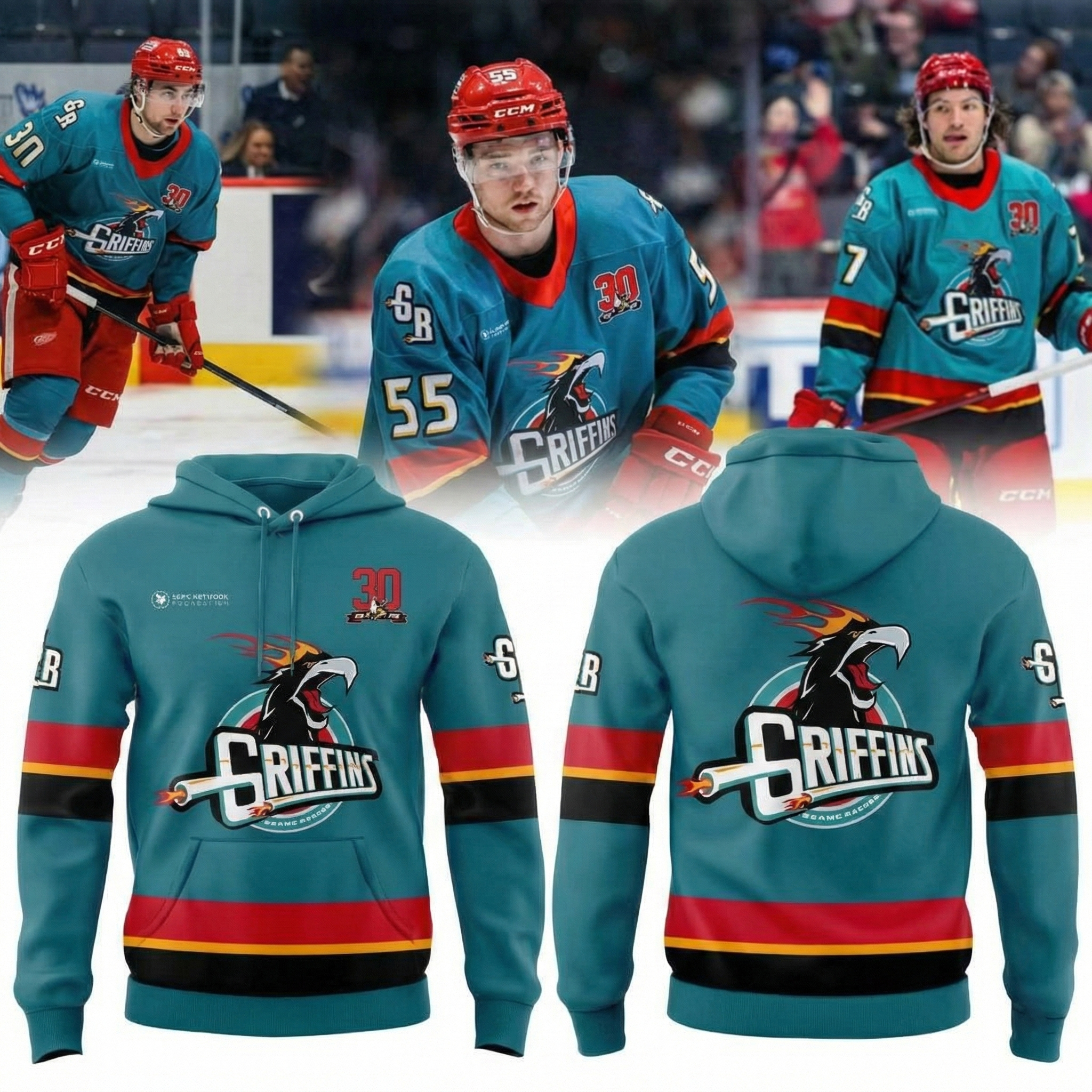 Grand Rapids Griffins x Hat Tricks Hoops Night Hoodie Grand Rapids Griffins Merch Best Gift For Hockey Fans