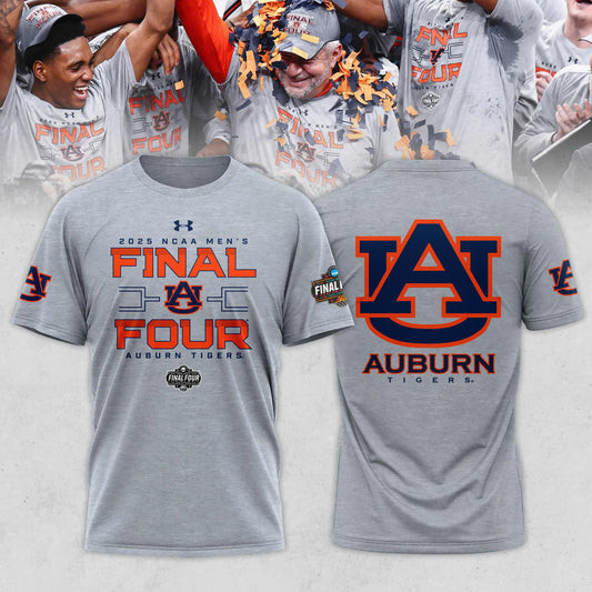 Gray Auburn Tigers 2025 NCAA Men's Basketball Tournament March Madness Final Four Locker Room Shirt