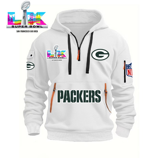 Green Bay Packers Football Super Bowl LX NFL 2026 Kickoff Quarter Zip Hoodie Best Gift For Football Fans