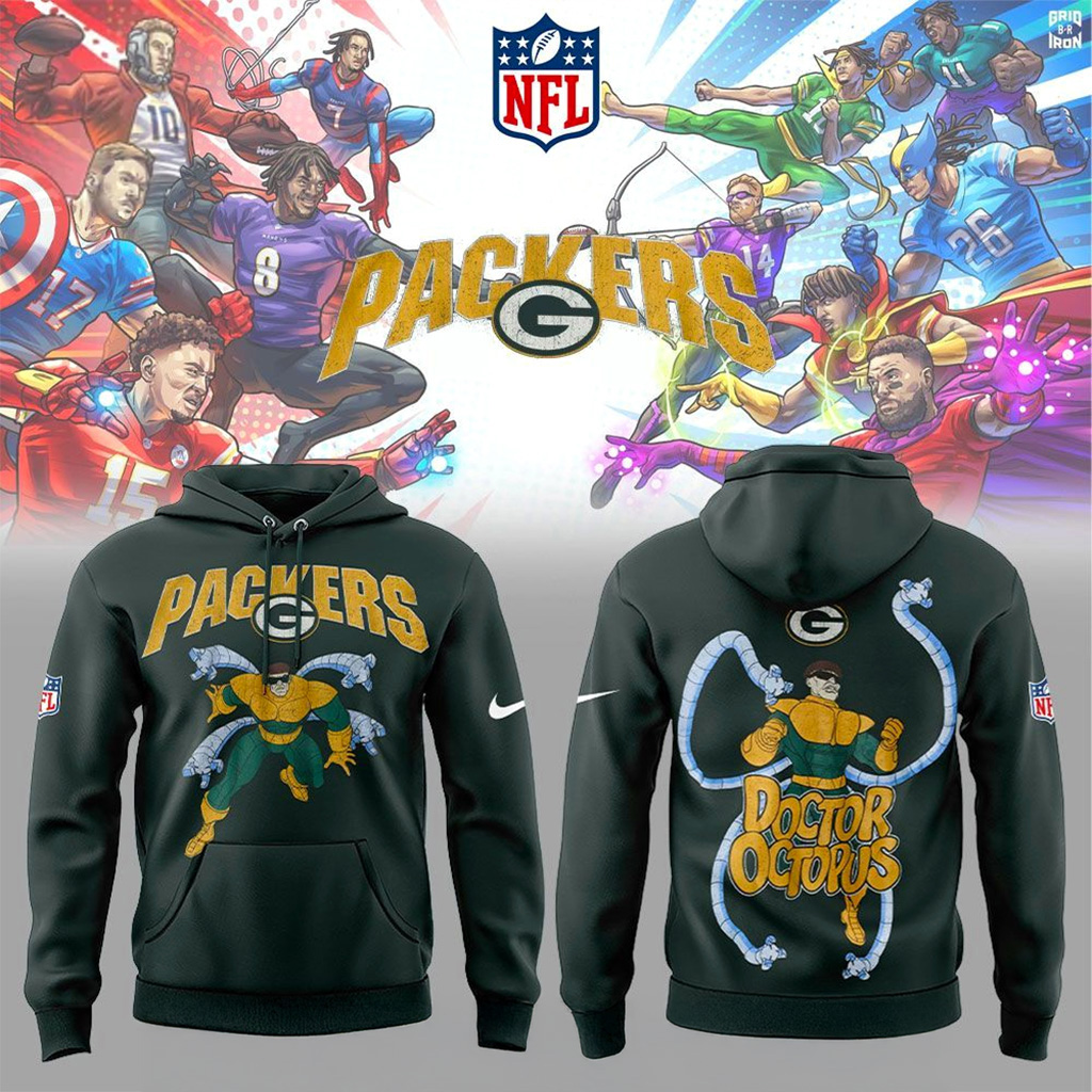 Green Bay Packers x Doctor Octopus Hoodie NFL Football Merch Best Gift For Packers Fans