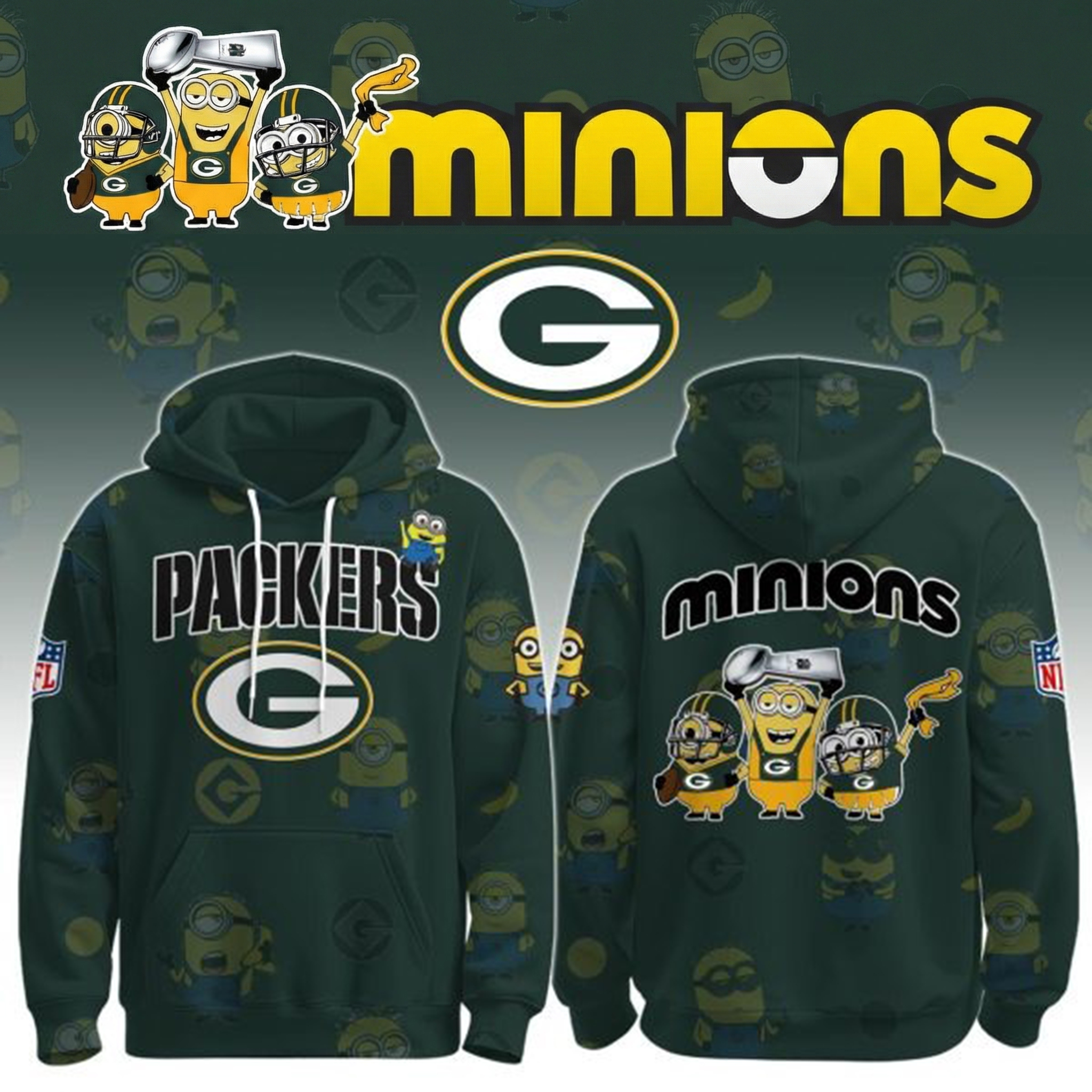 Green Bay Packers x Minions Holiday Game 2025 Hoodie Packers Apparel Unique Gift For NFL Fans