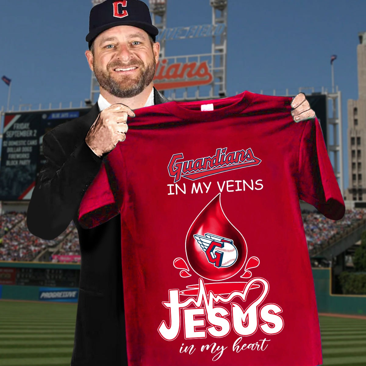 Guardians In My Veins Jesus In My Heart T-Shirt Best Gift For Baseball Fans