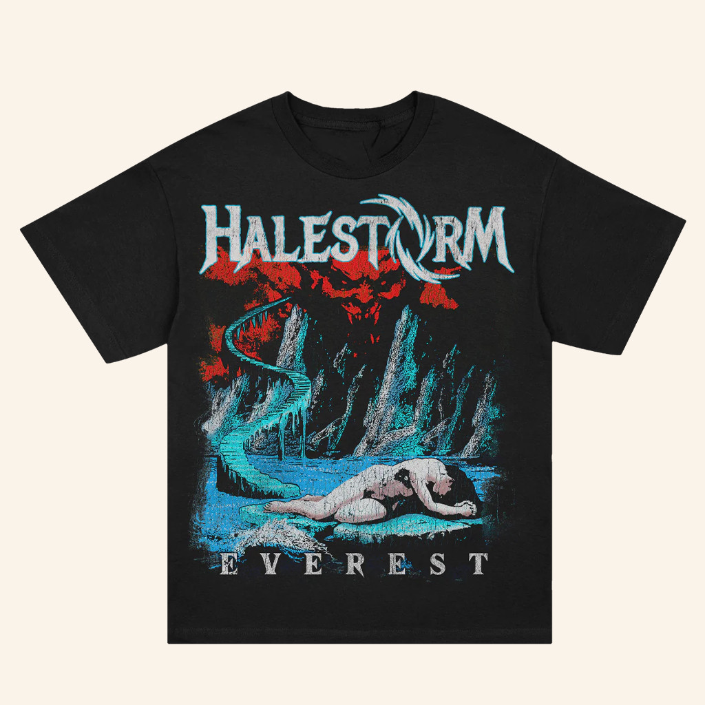 Halestorm Merch Distressed Everest T-Shirt For Rock Fans