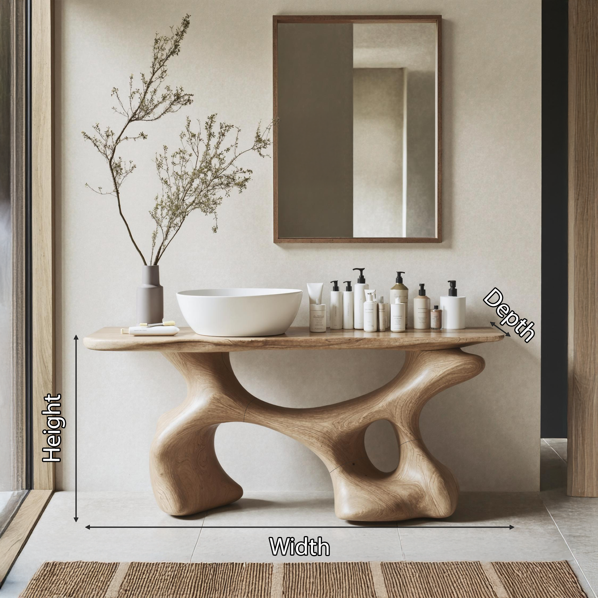Handcrafted Bathroom Vanity For Organic Home Look SILDTTNBRV014