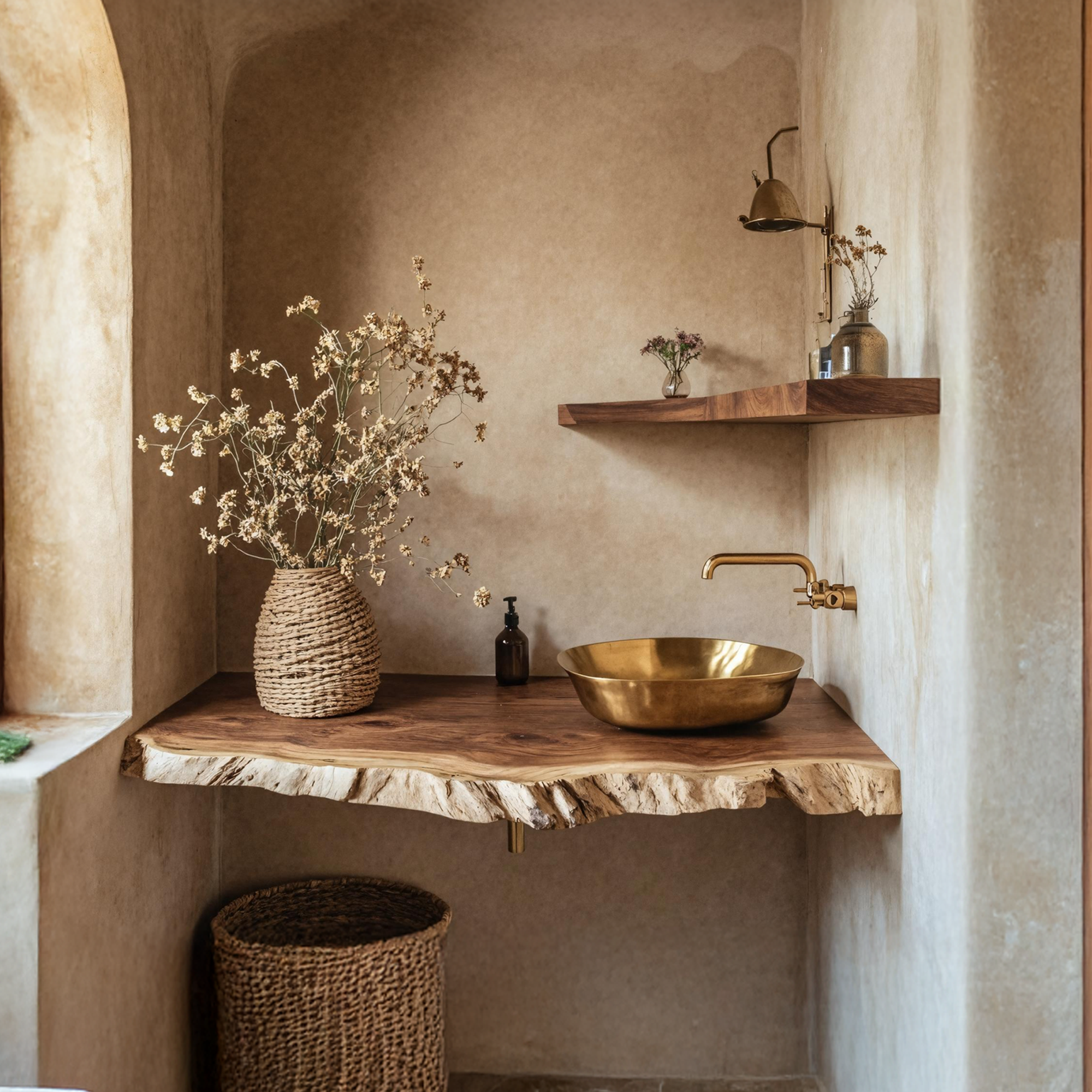 Handcrafted Bathroom Vanity In Live Edge Wood Design SILDTTRBAS007