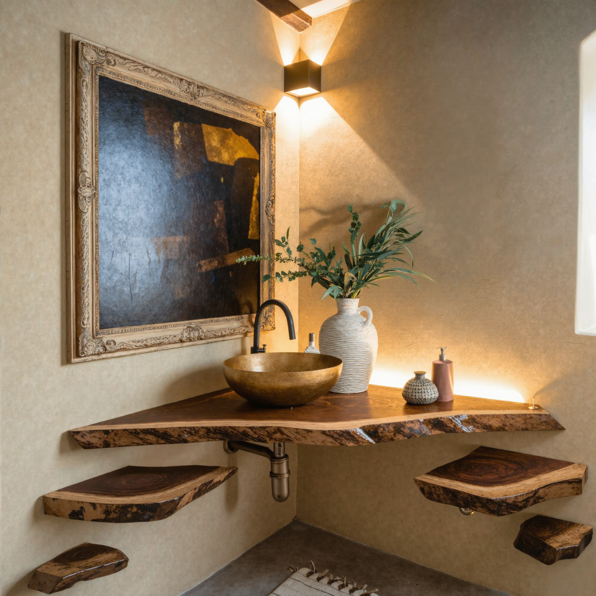 Handcrafted Counter Bathroom Corner SILDTBRV083