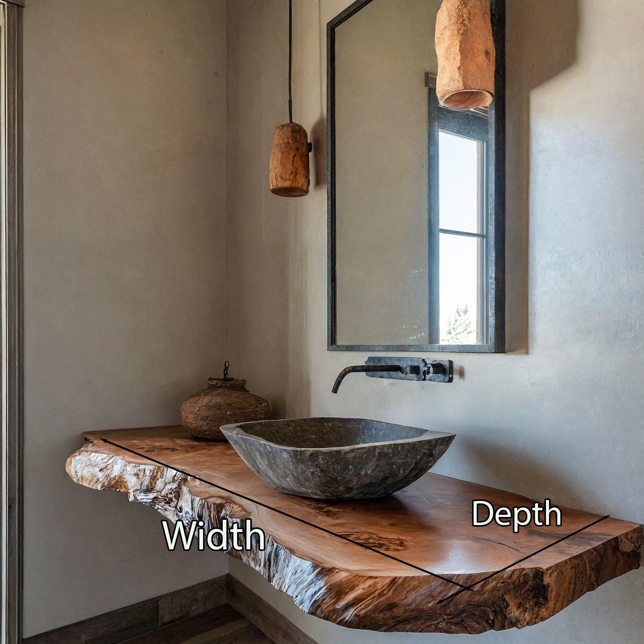 Handcrafted Counter Bathroom Vanity Shelf SILDTBRV046