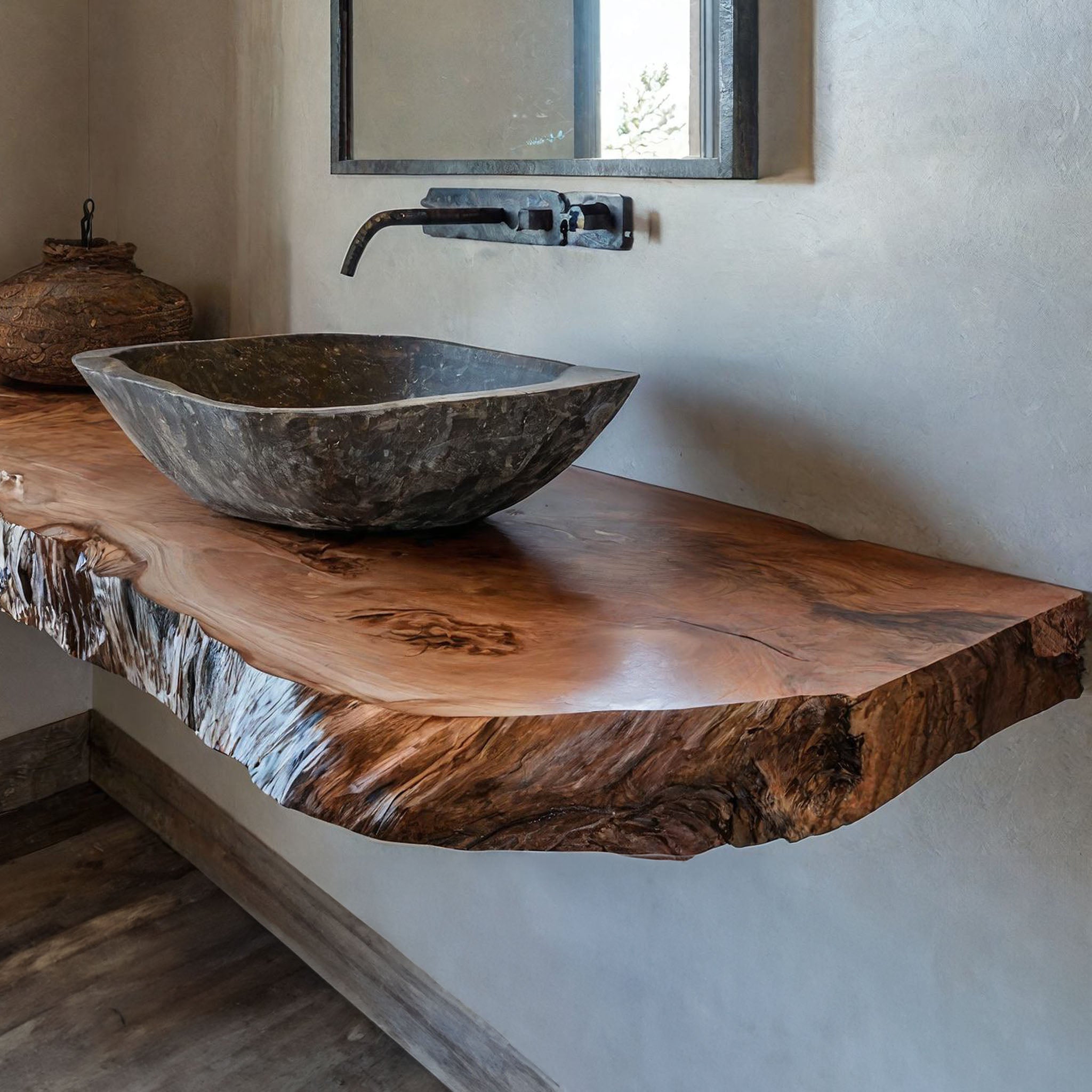 Handcrafted Counter Bathroom Vanity Shelf SILDTBRV046