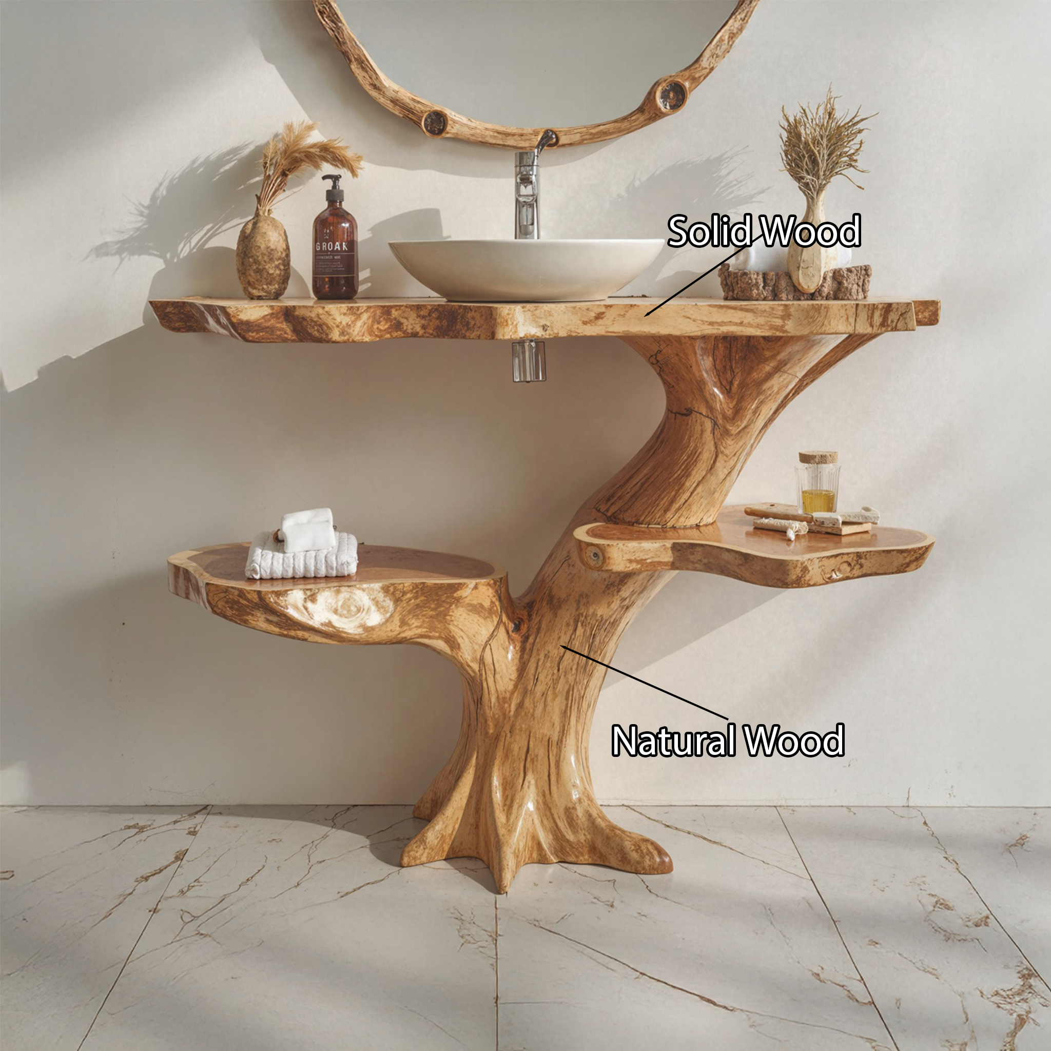 Handcrafted Floating Bathroom Vanity SILDTBRV004