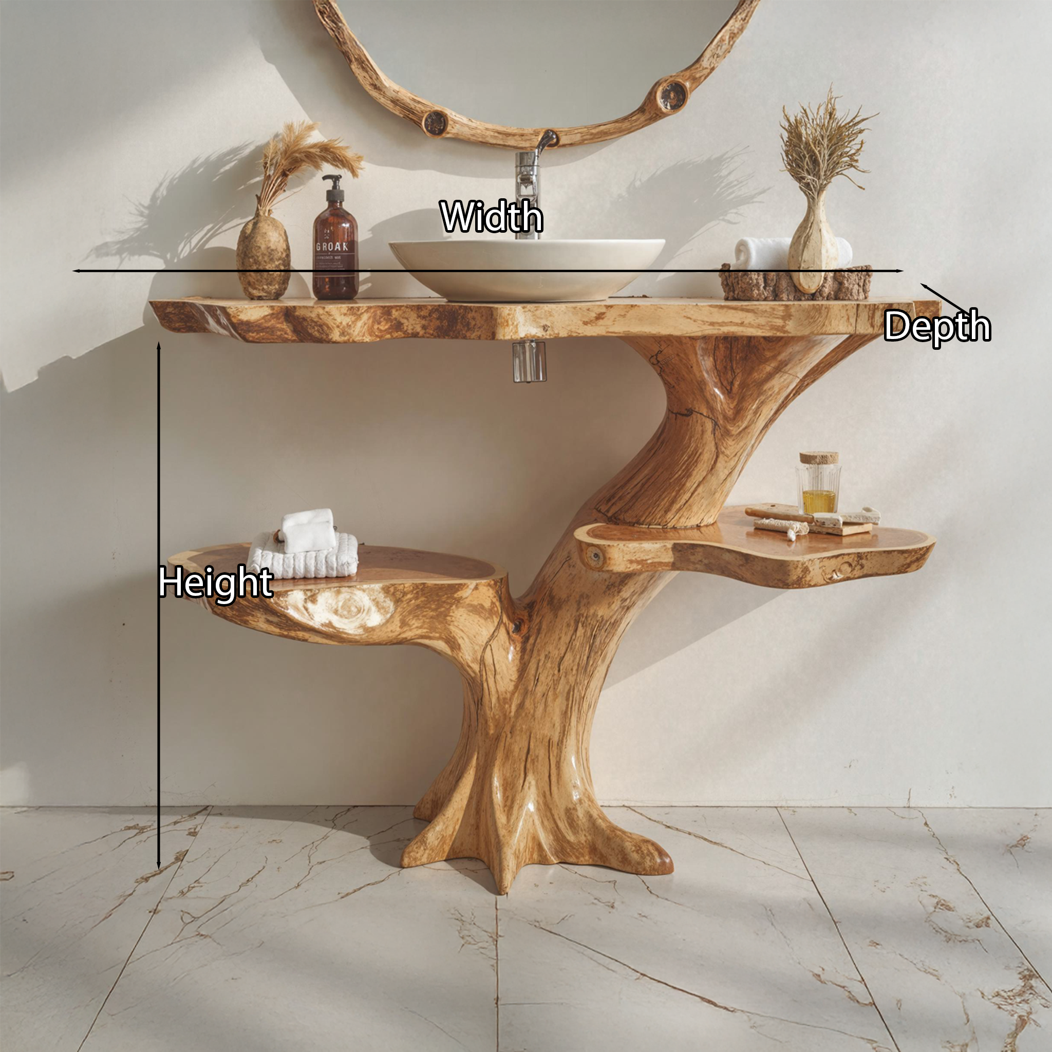 Handcrafted Floating Bathroom Vanity SILDTBRV004