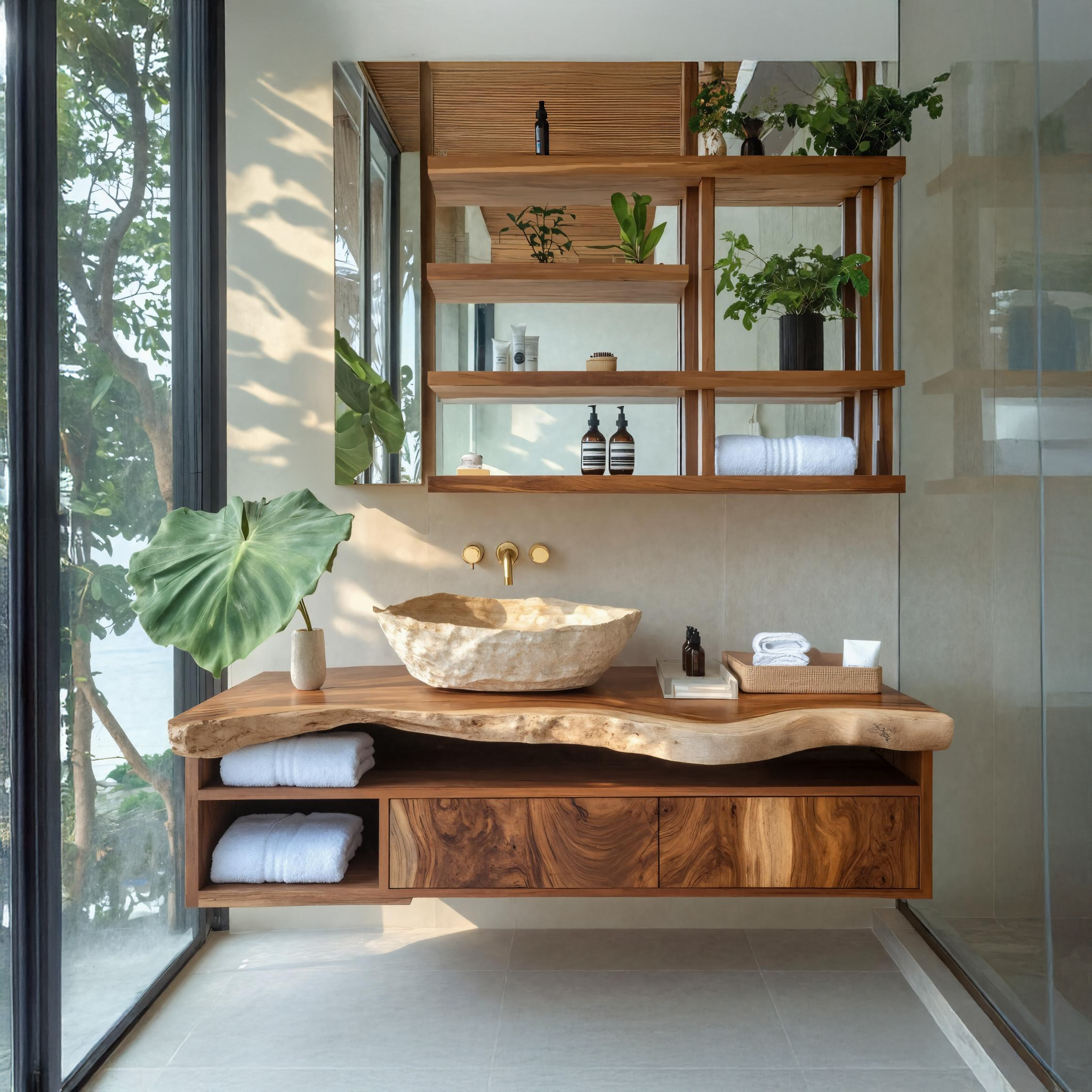 Handcrafted Floating Vanity For Elegant Bathroom SILDTTRBRV028