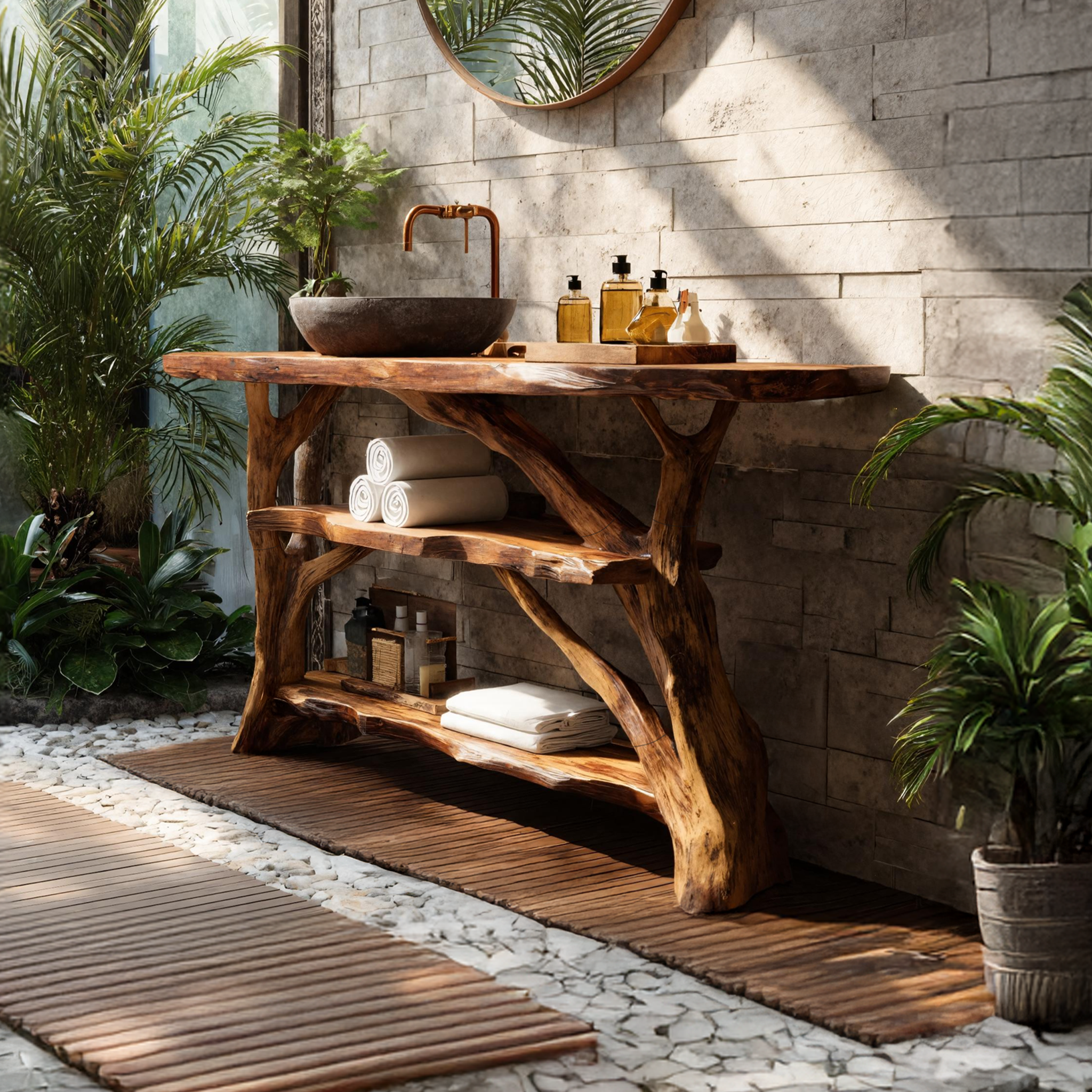 Handcrafted Live Edge Bathroom Vanity For Unique Bathroom Decor SILDTTNBRV030