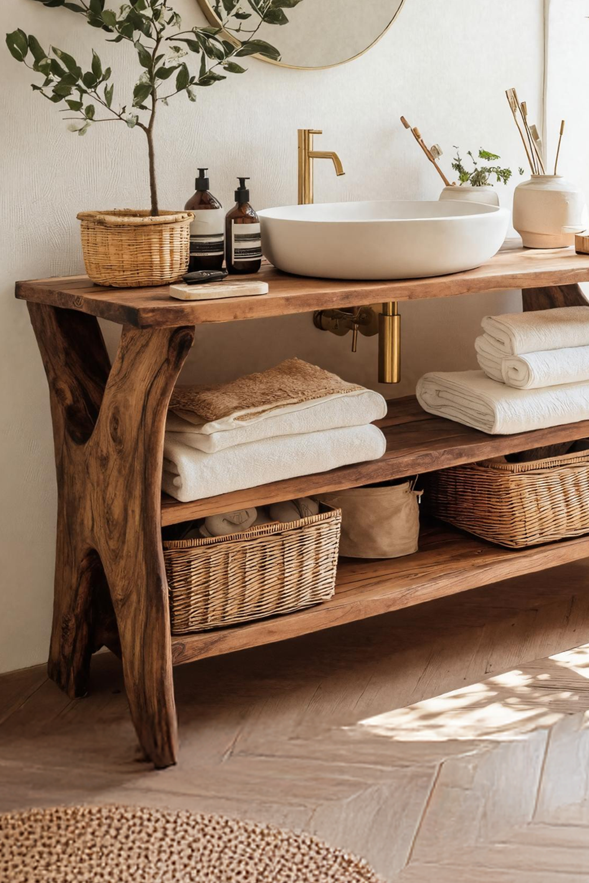 Handcrafted Live Edge Vanity For Bathroom Functionality SILDTTRBRV045