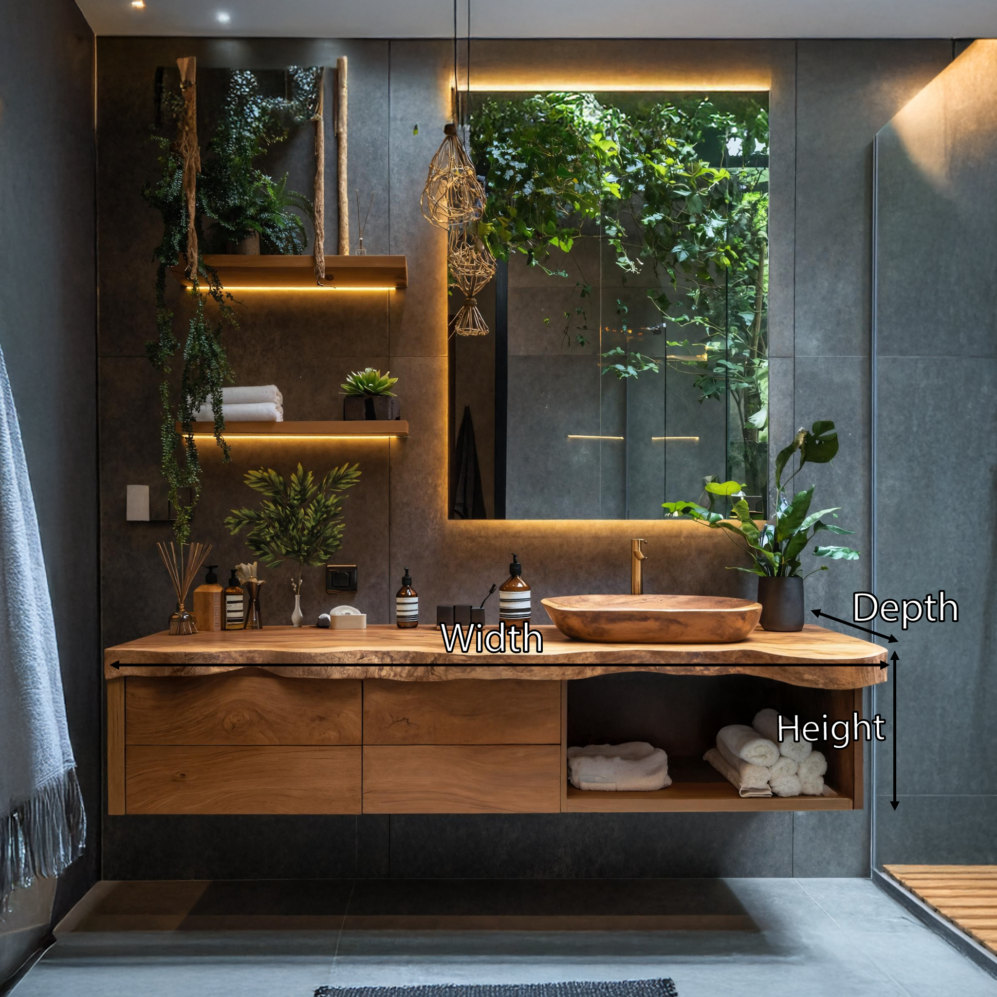 Handcrafted Live Edge Vanity For Bathroom Interiors SILDTTRBRV033