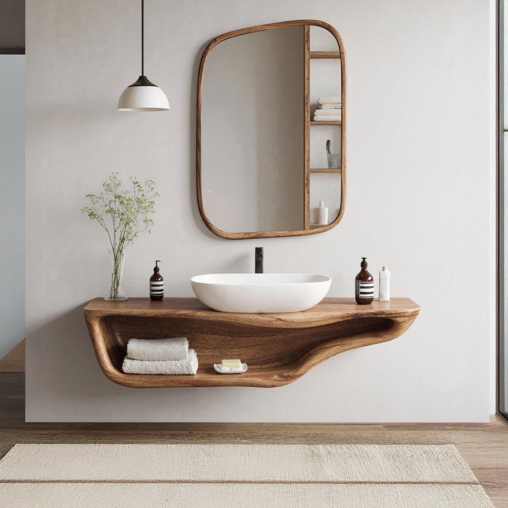 Handcrafted Live Edge Vanity For Custom Bathrooms SILDTTNBAS005