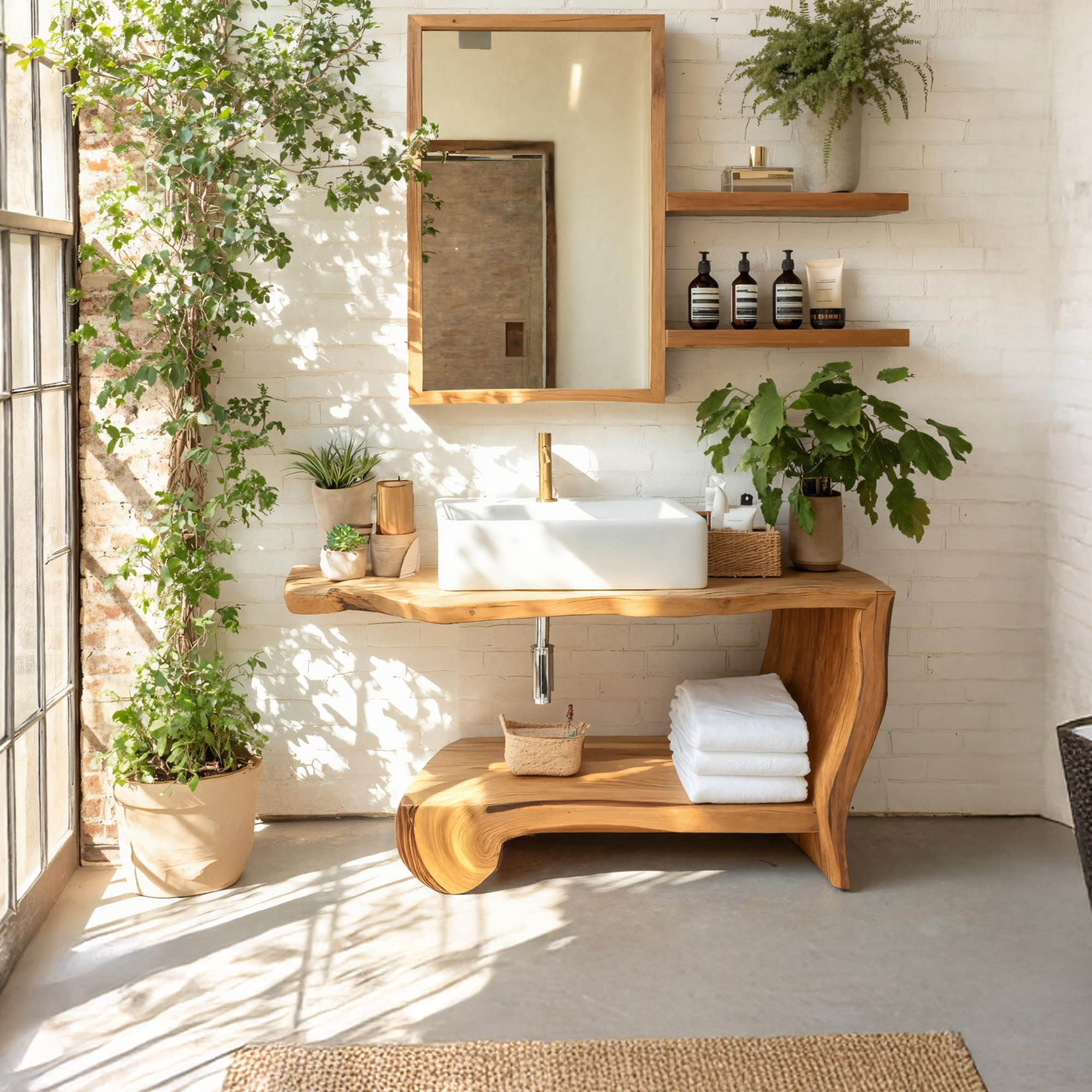 Handcrafted Live Edge Vanity For Elegant Bathroom SILDTTRBRV050