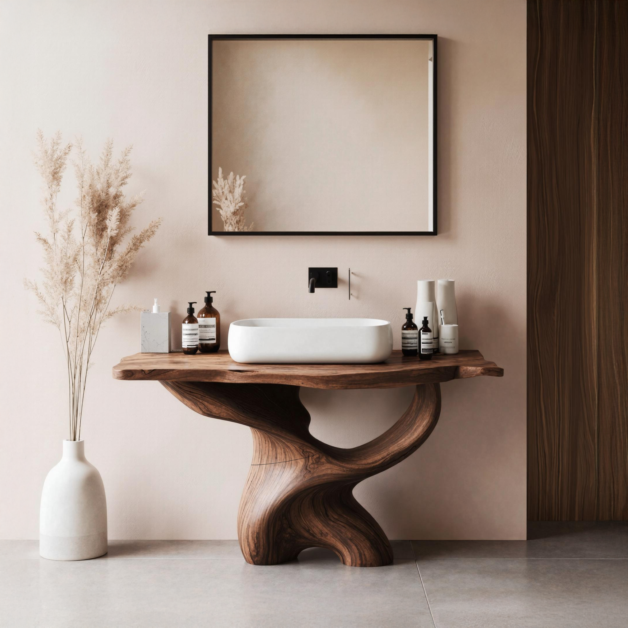 Handcrafted Live Edge Vanity For Luxury Bathroom SILDTTRBRV013