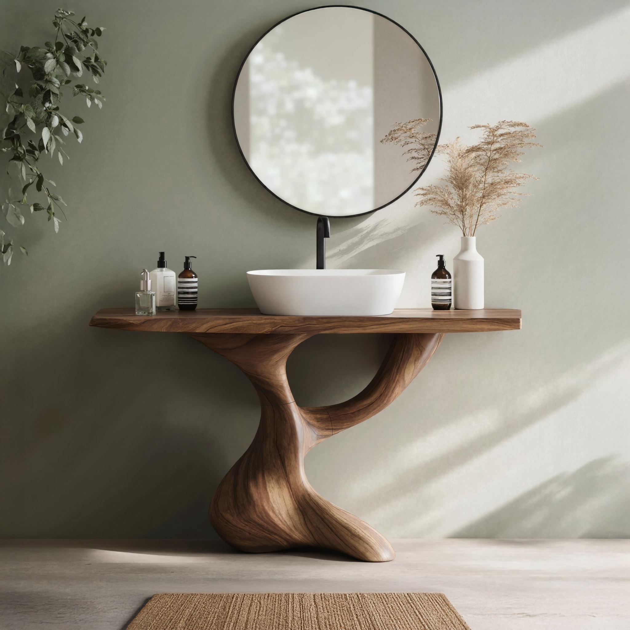 Handcrafted Solid Vanity For Timeless Bathroom Use SILDTTNBRV003