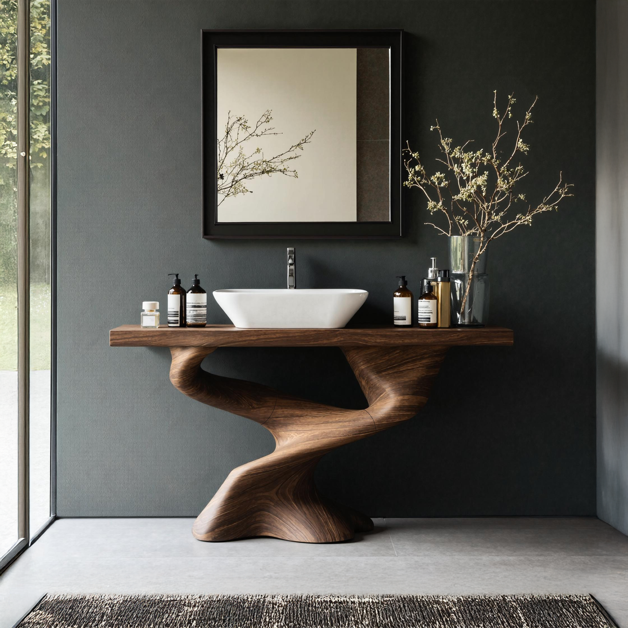 Handcrafted Solid Vanity For Unique Bathroom Design SILDTTNBRV011