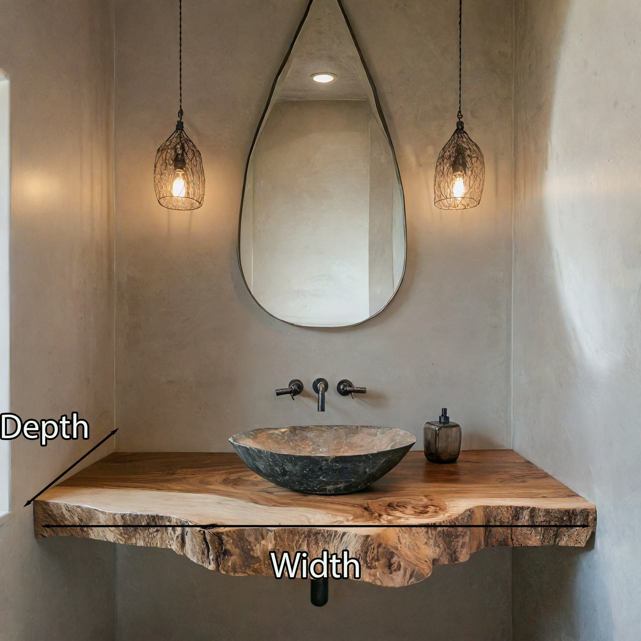 Handcrafted Solid Wood Vanity Bathroom Furniture SILDTBRV206