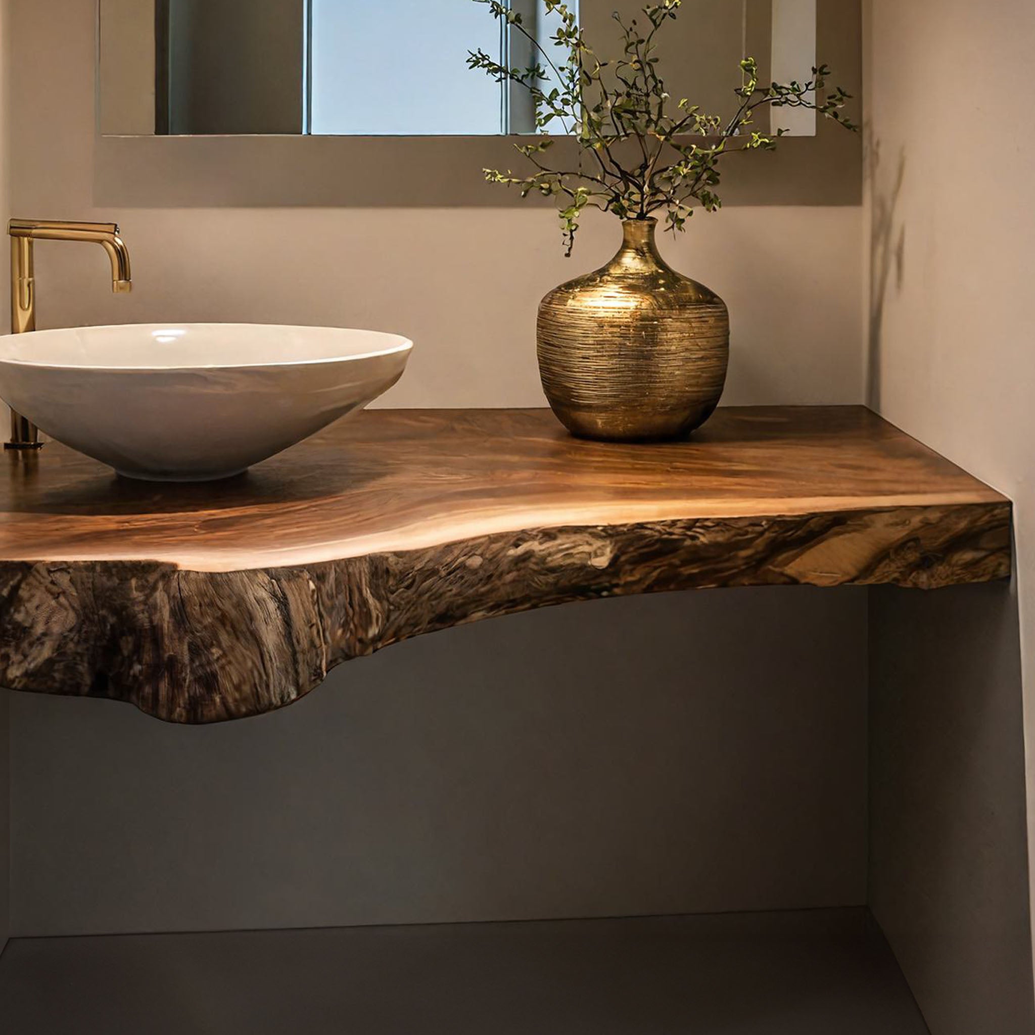 Handcrafted Solid Wood Vanity For Small Bathroom SILDTBRV196