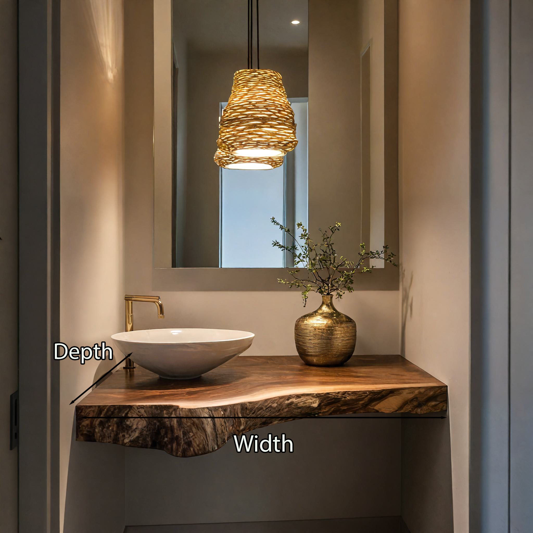 Handcrafted Solid Wood Vanity For Small Bathroom SILDTBRV196