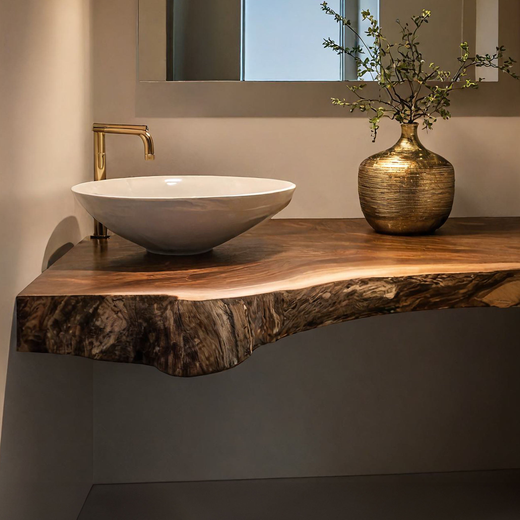 Handcrafted Solid Wood Vanity For Small Bathroom SILDTBRV196