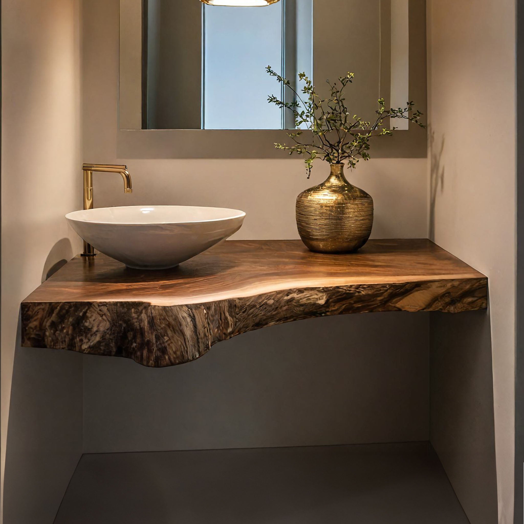 Handcrafted Solid Wood Vanity For Small Bathroom SILDTBRV196