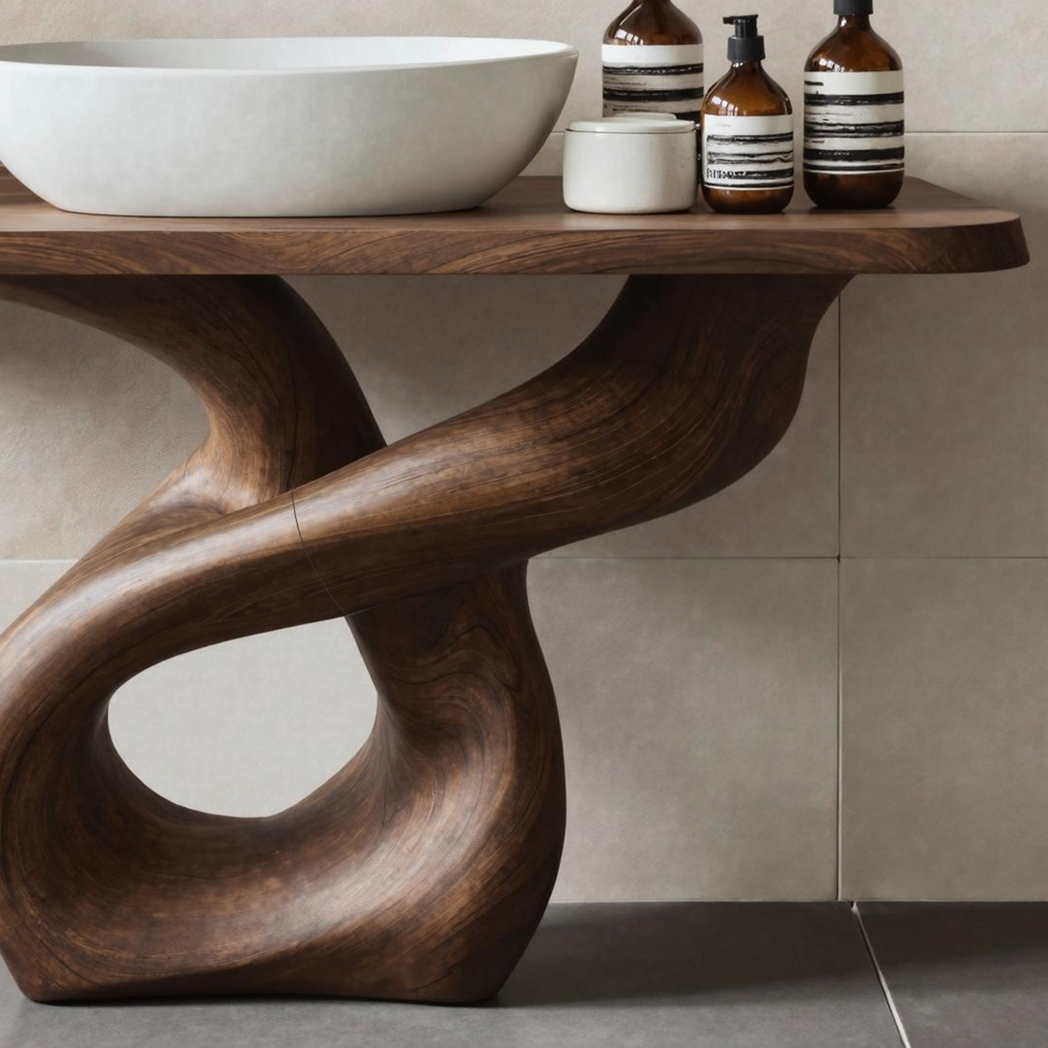 Handcrafted Wood Vanity For Artistic Bathroom Style SILDTTRBRV009