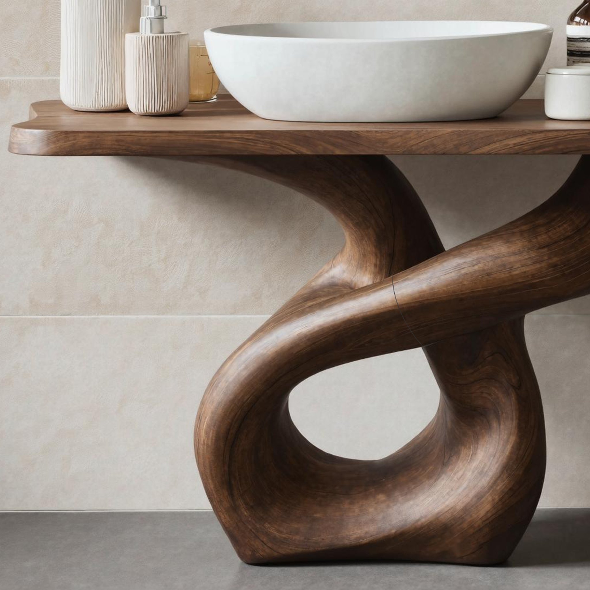 Handcrafted Wood Vanity For Artistic Bathroom Style SILDTTRBRV009