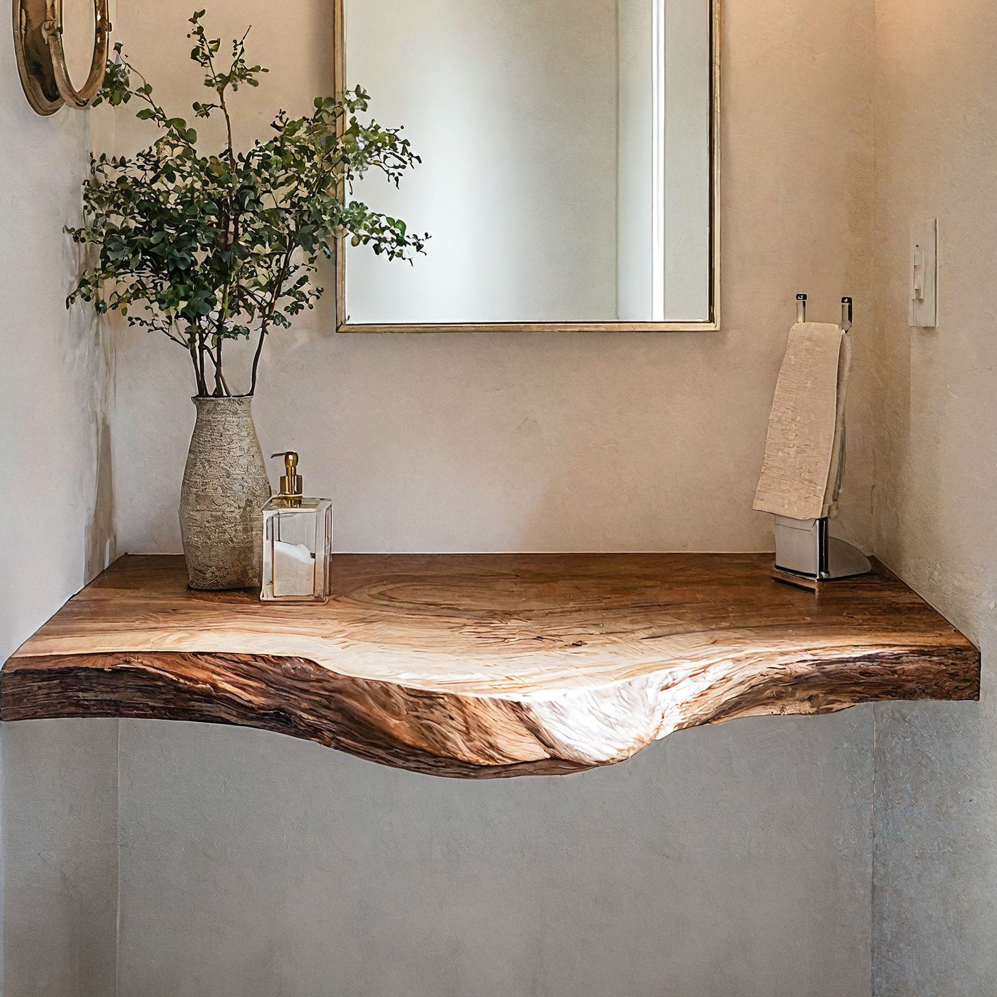 Handcrafted Wooden Vanity Bathroom Design Ideas SILDTBRV199
