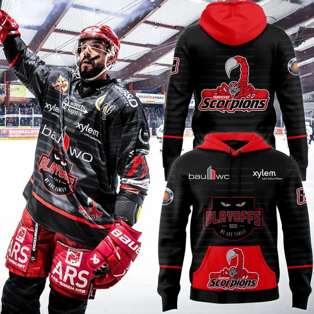Hannover Scorpions 2025 Playoffs Ice Hoodie Hannover Scorpions Merch Gifts For Father's Day