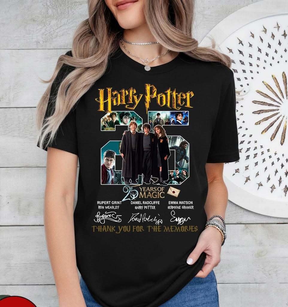 Harry Potter 25 Years Of Magic A Legendary Journey T-Shirt Thank You For The Memories Best Gift For Fans