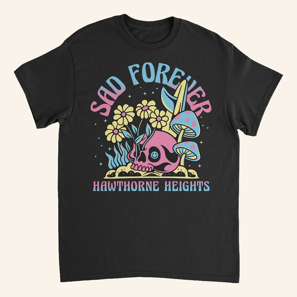 Hawthorne Heights Merch Sad Forever T-Shirt Hawthorne Heights Shirt For Rock Fans