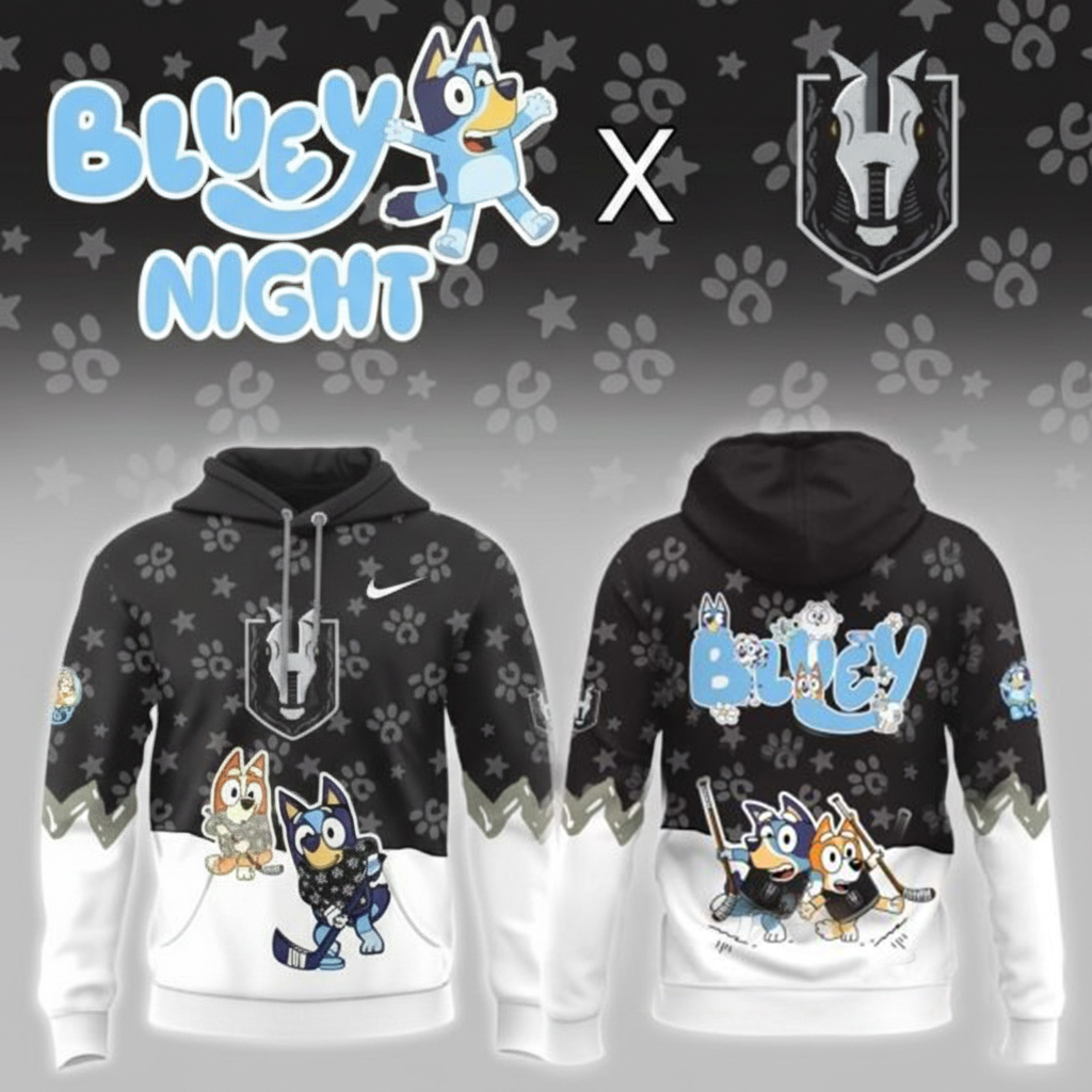 Henderson Silver Knights Merch Bluey Night Game Hoodie Silver Knights Hockey Apparel Fans Gifts