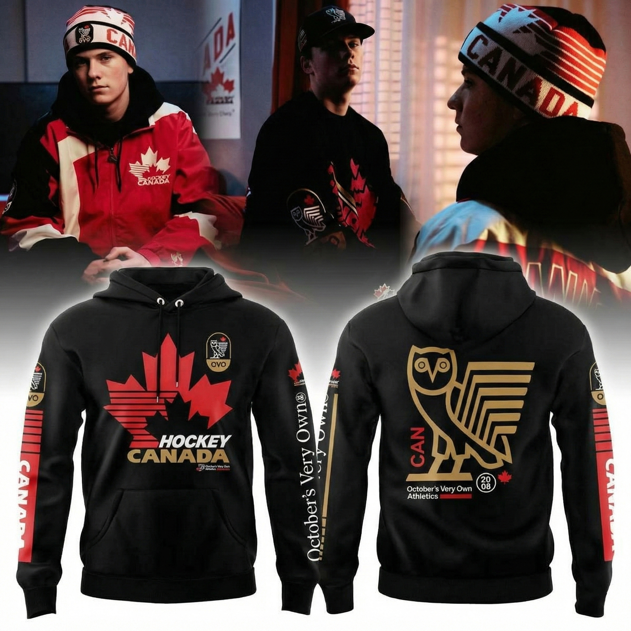 Hockey Canada x Octobers Very Own OVO Hoodie Canada Merchandise Unique Hockey Lovers Gifts