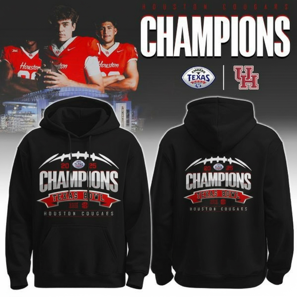 Houston Cougars Texas Bowl Champions Hoodie Cougars Merchandise College Football Lovers Gifts