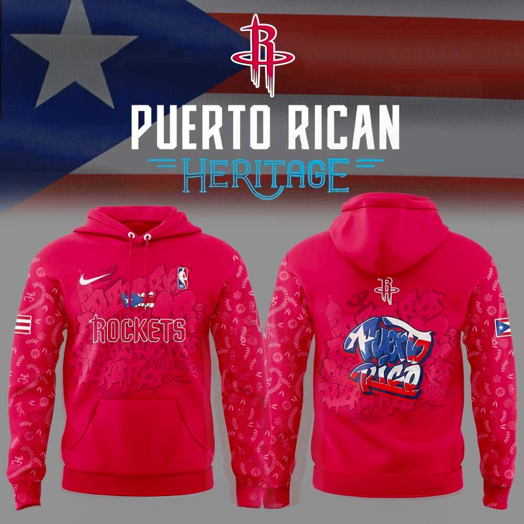 Houston Rockets Puerto Rican Heritage 2025 Hoodie Rockets Merch Xmas Presents For Friends