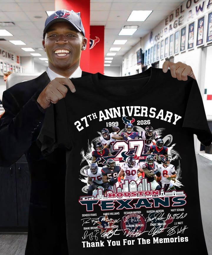 Houston Texans 27th Anniversary 1999 2026 T-Shirt Texans Apparel NFL Football Best Fans Gift