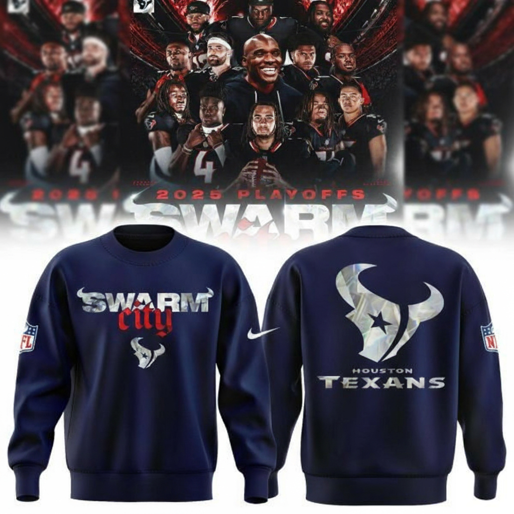 Houston Texans Merch Swarm City 2026 Season Sweatshirt Texans Apparel NFL Fans Gifts