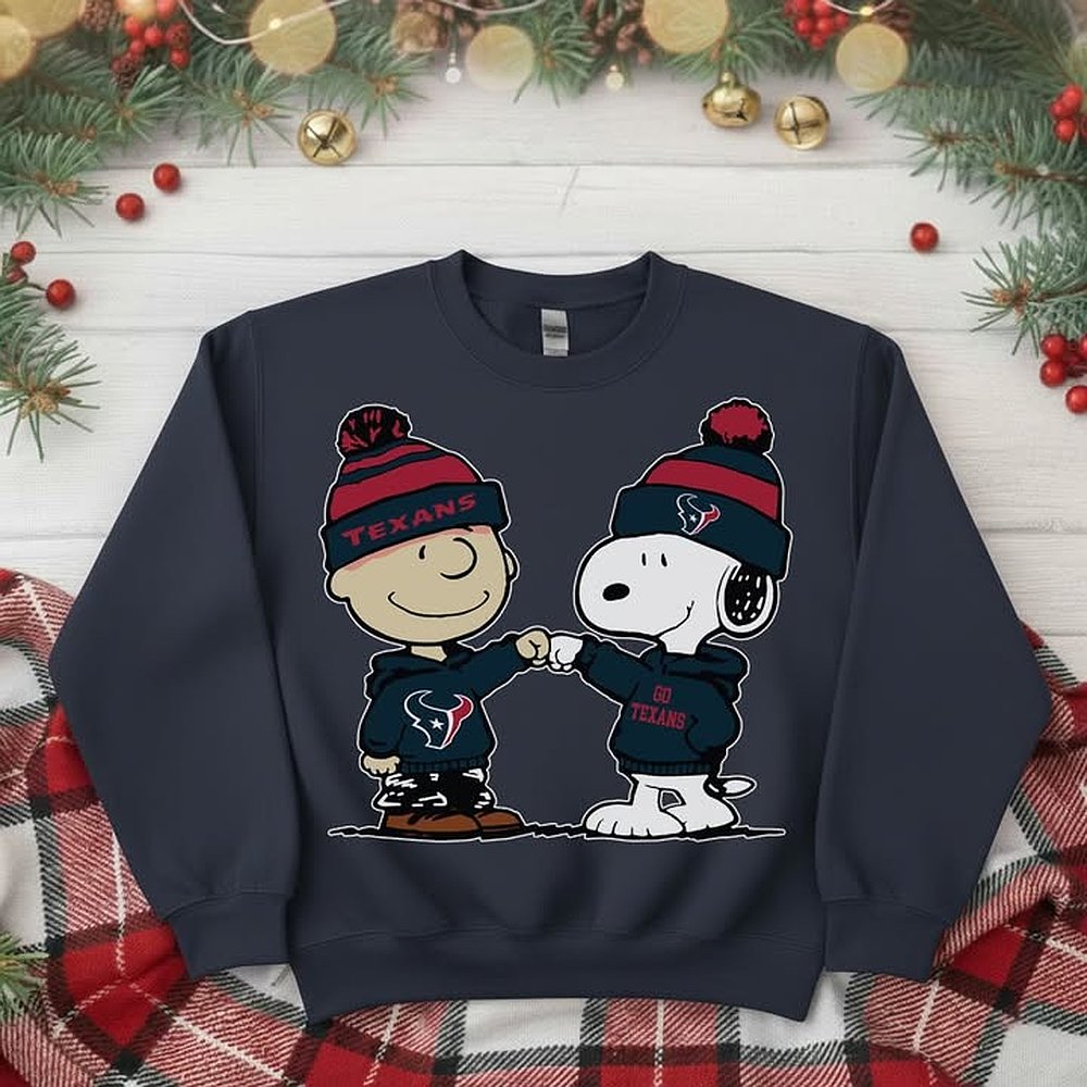 Houston Texans NFL Peanuts Christmas Sweatshirt Texans Apparel Football Holiday Best Gift For Fans