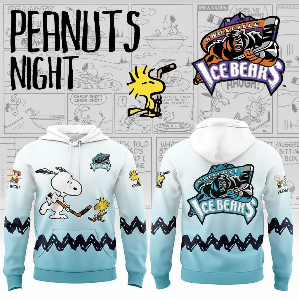 Ice Bears x Peanuts Night Hoodie Ice Bears Merchandise Unique Hockey Fans Gifts