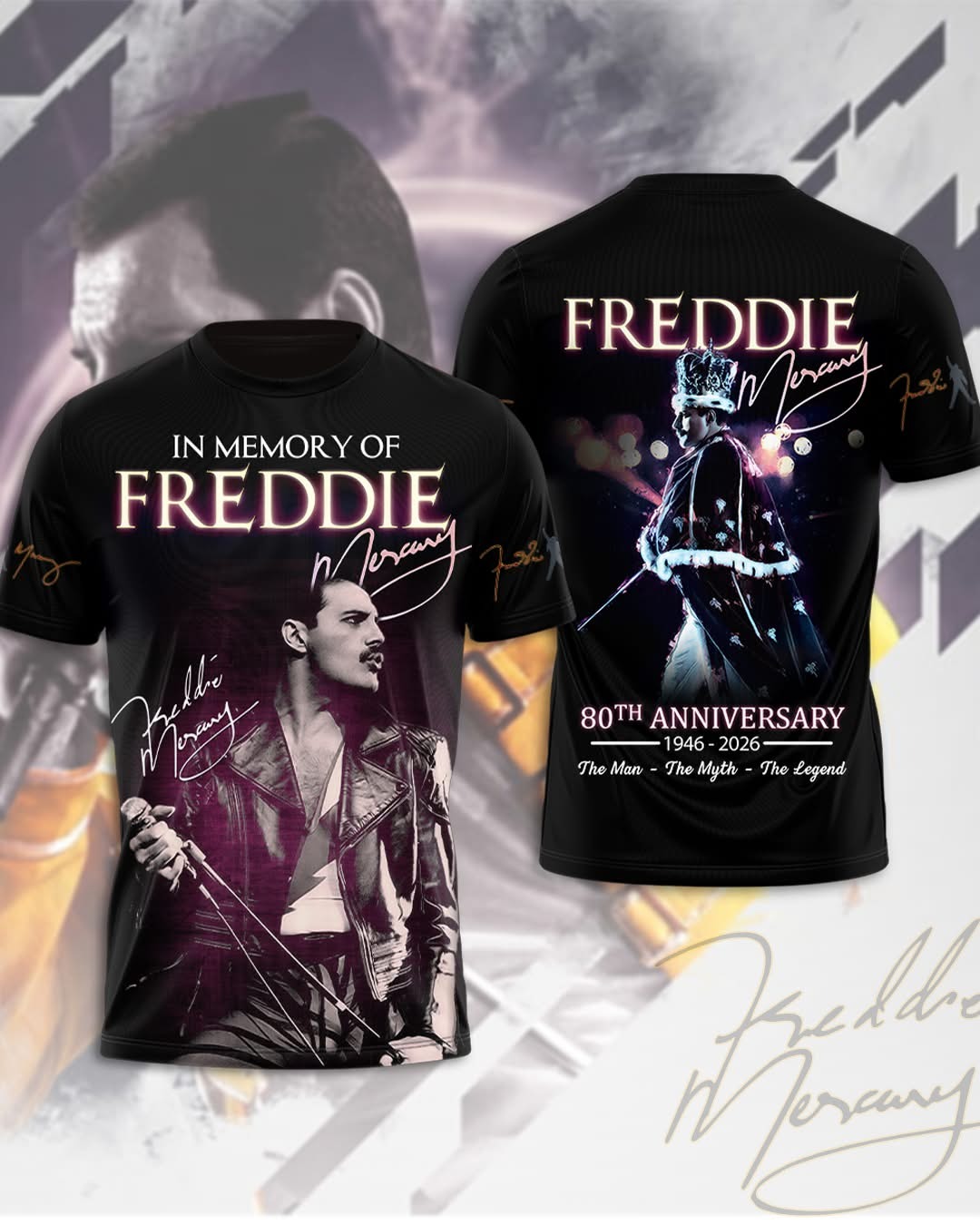 In Memory Of Freddie T-Shirt Freddie Mercury 80 Years Of A Legend