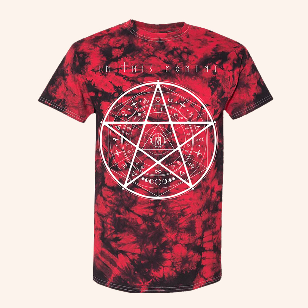 In This Moment Merch In This Moment Merch Pentagram Tie Dye T-Shirt For Rock Fans