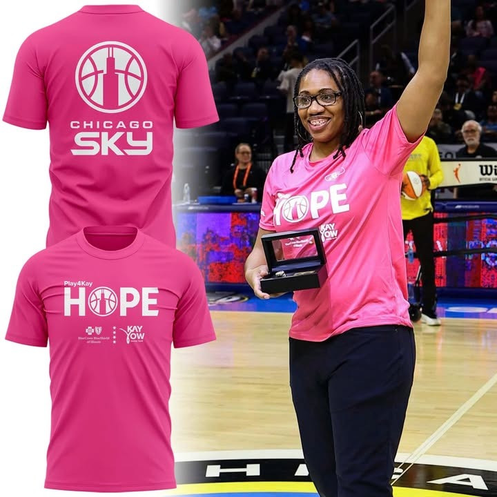 Indiana Fever Chicago Sky Women's Cancer Awareness T-Shirt Pink Play4kay Hope Fan Gifts
