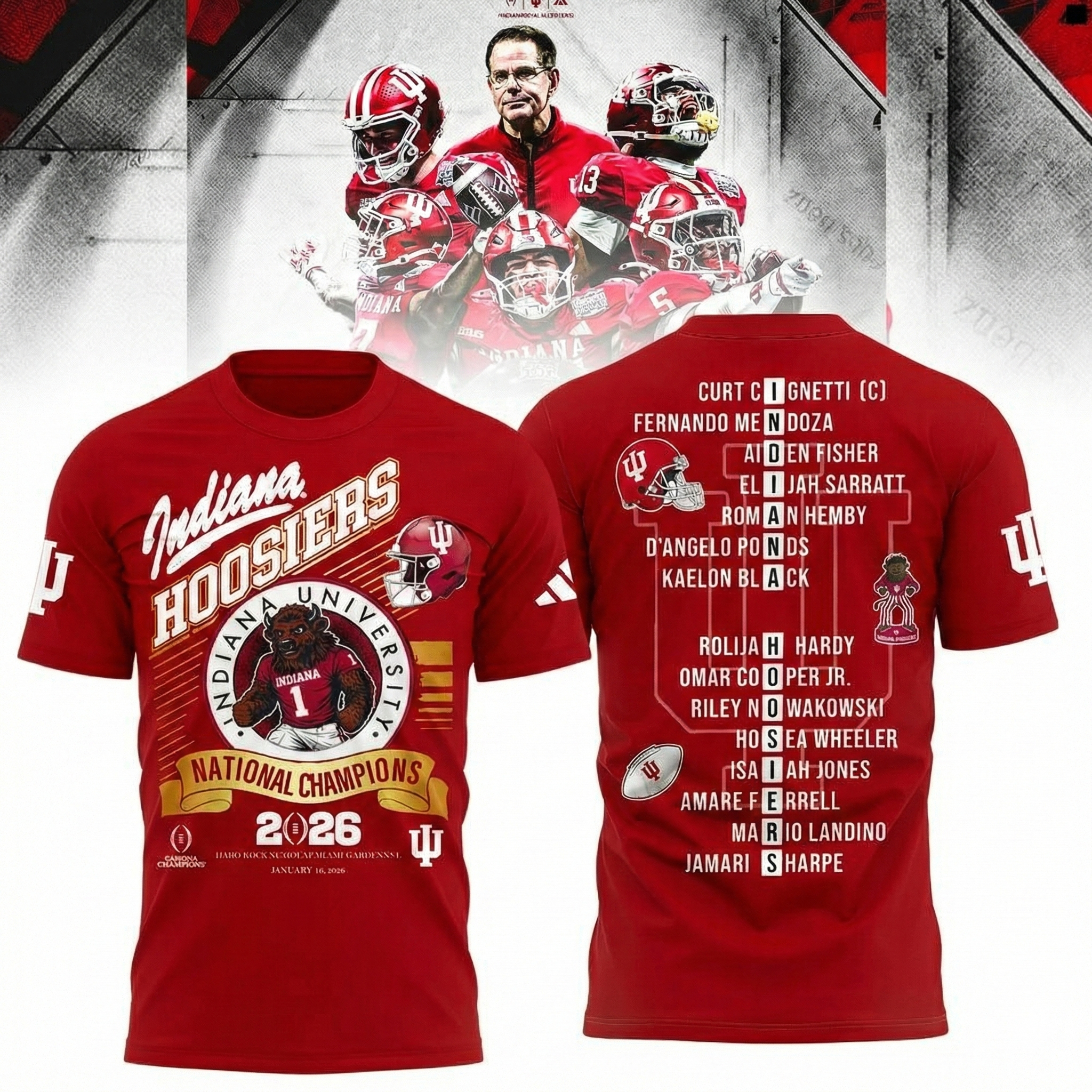 Indiana Hoosiers 2025 National Champions T-Shirt Hoosiers Merch Best Gift For NCAA Fans